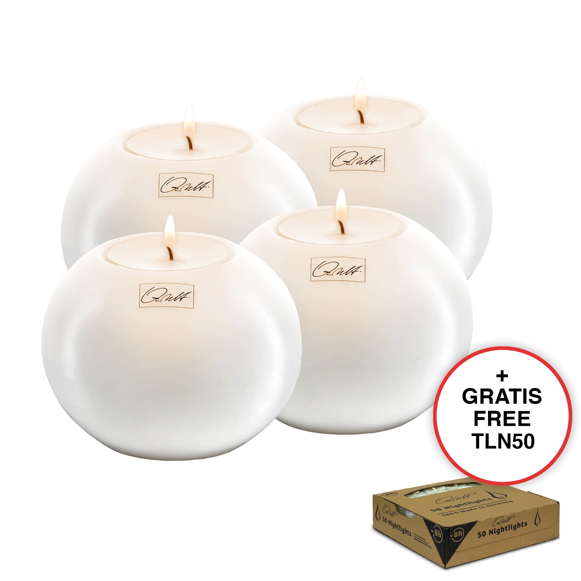 Qult Farluce Moon - Tealight Candle Holder - Ø 8 cm - set of 4