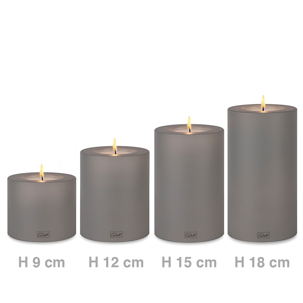 Qult Farluce Trend - Tealight Candle Holder - stonegrey - Ø 8 cm H 15 cm - Set of 4