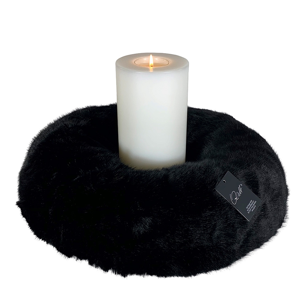 Qult Farluce Candle Real Fur - Tibet Lamb Taupe - Candle Cover - Ø 10 cm x  H Fur
