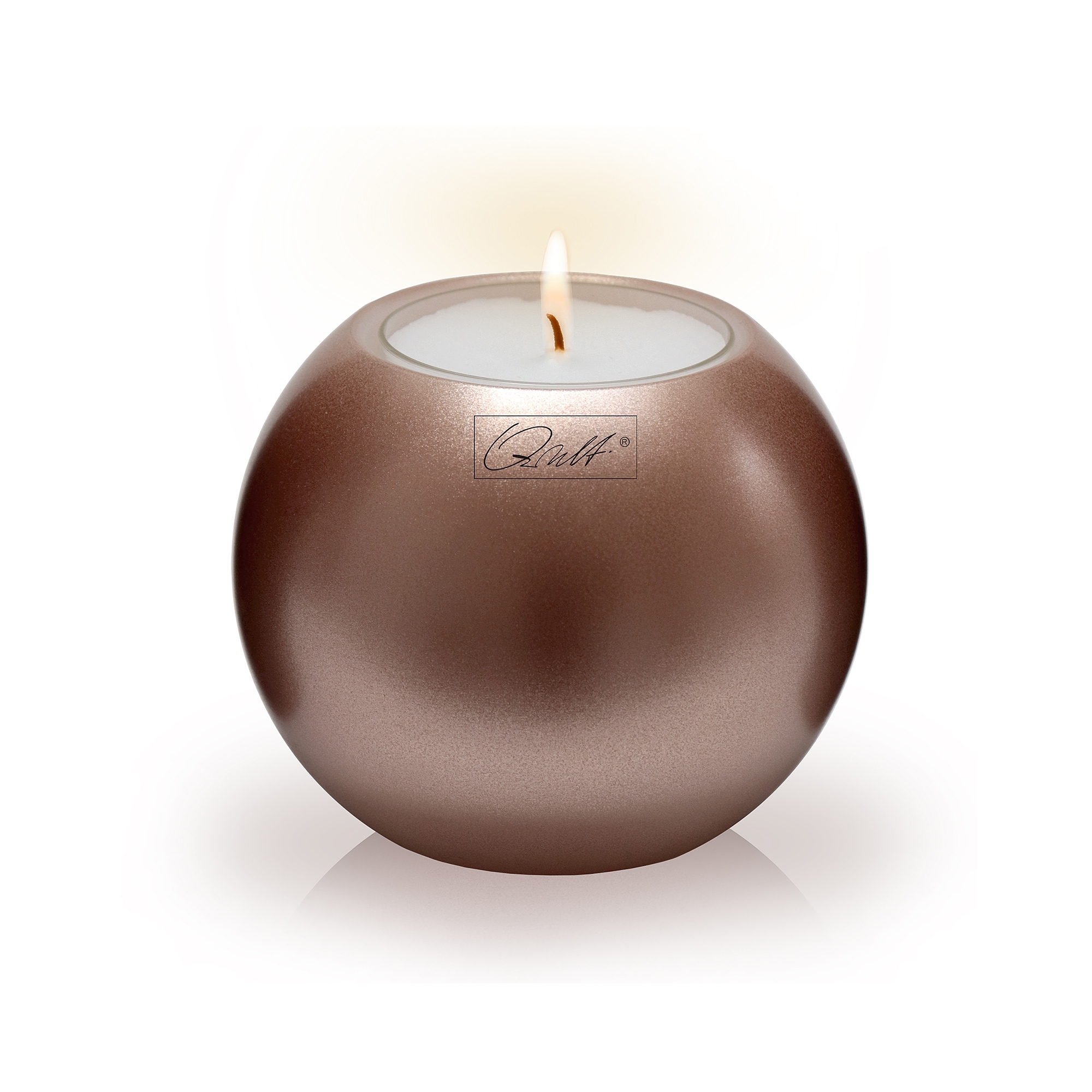 Qult Farluce Moon Metallic - Tealight Candle Holder Ø 8 cm - Bronze