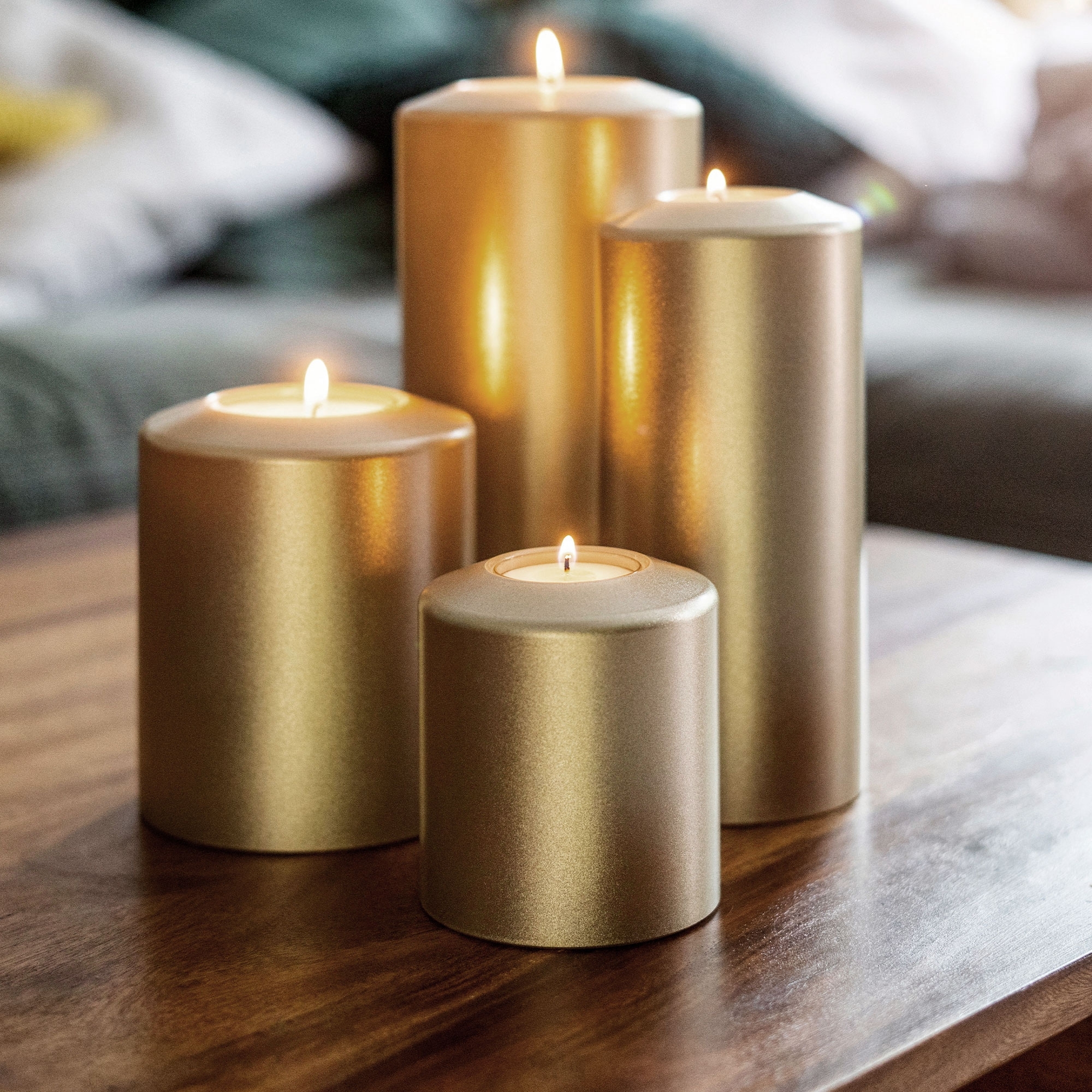 Qult Farluce Classic Metallic - Tealight Candle Holder - Cream Gold