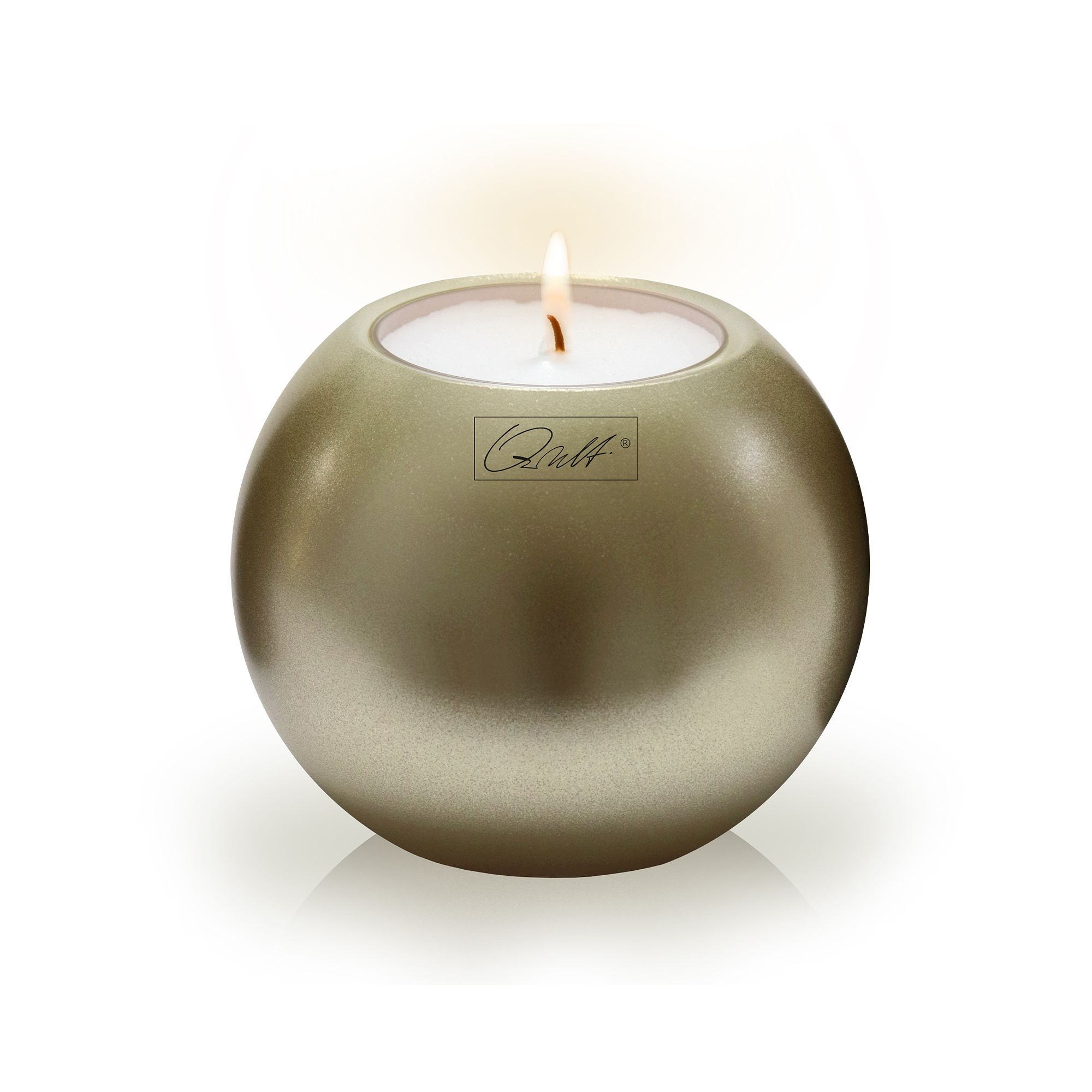 Qult Farluce Moon Metallic - Tealight Candle Holder Ø 8 cm - Creme Gold