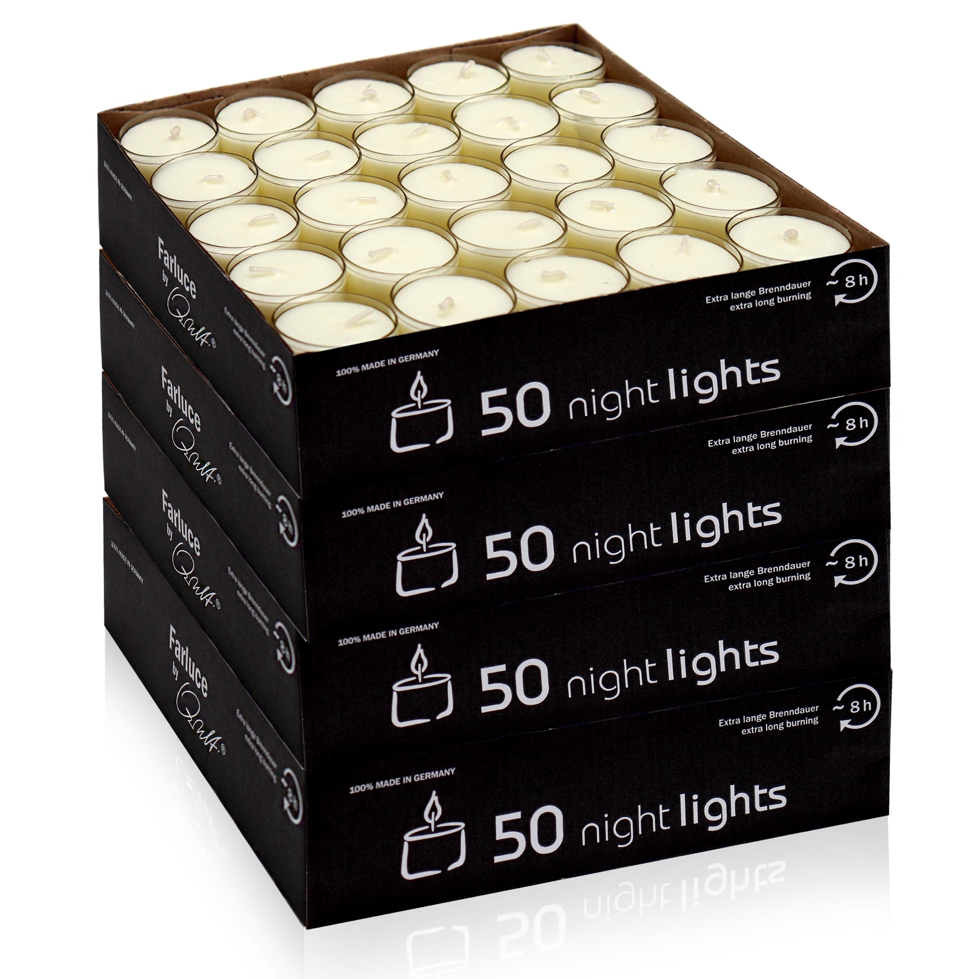 Qult Farluce Nightlights - 50 tealights nature - Ø 38 x 25 mm