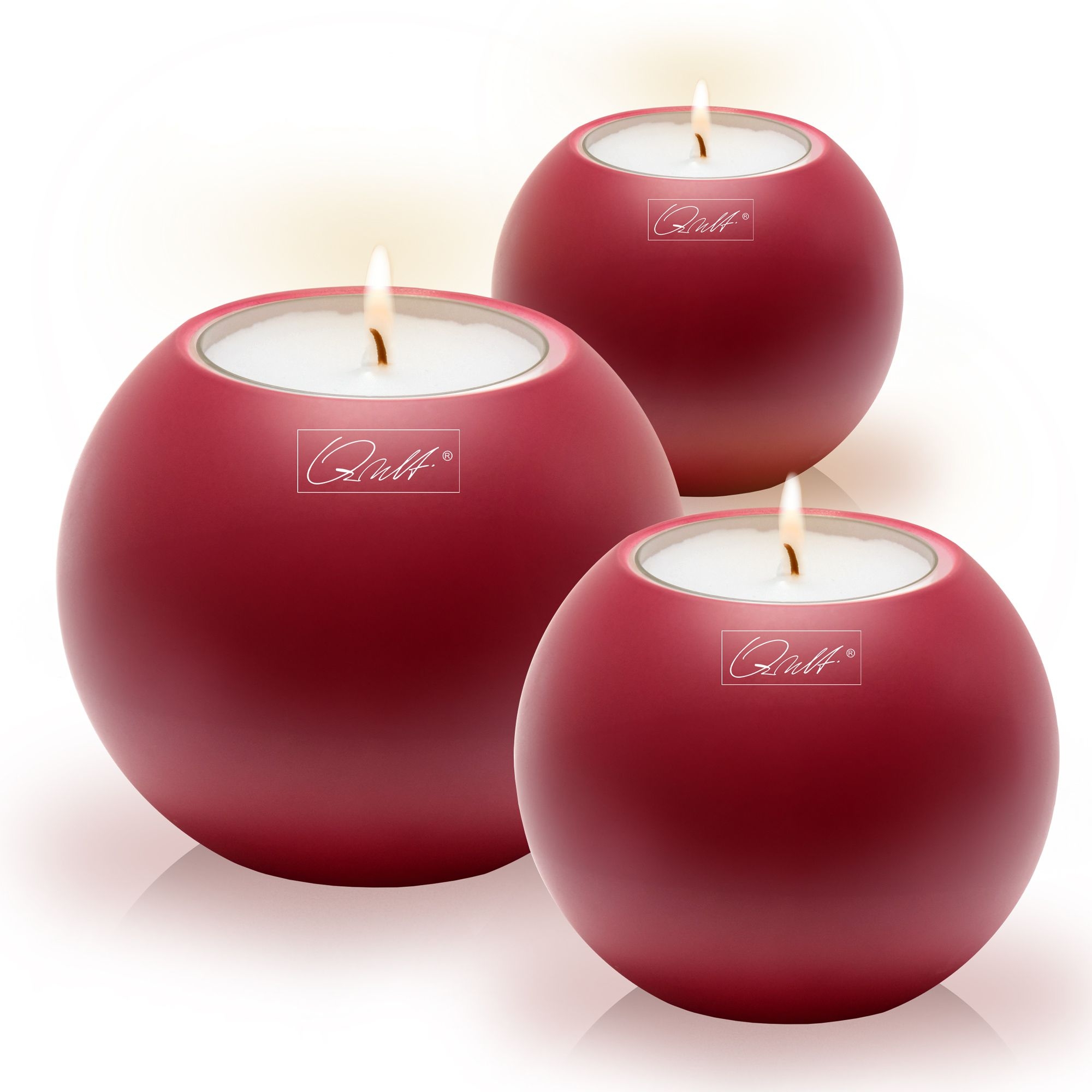 Qult Farluce Moon Matt - Tealight Candle Holder Ø 8 cm - Merlot Red