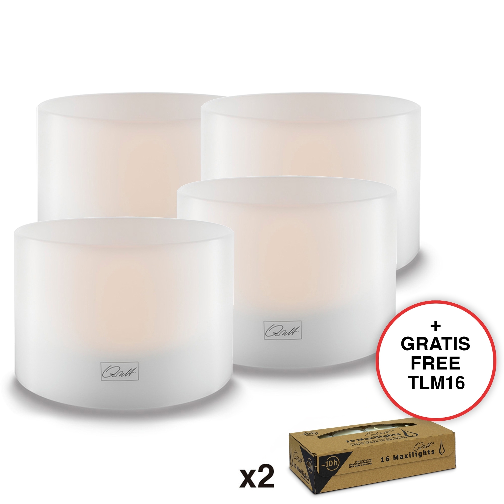 Qult Farluce Inside - Tealight Candle Holder white - Ø 12 cm H 10 cm - set of 4