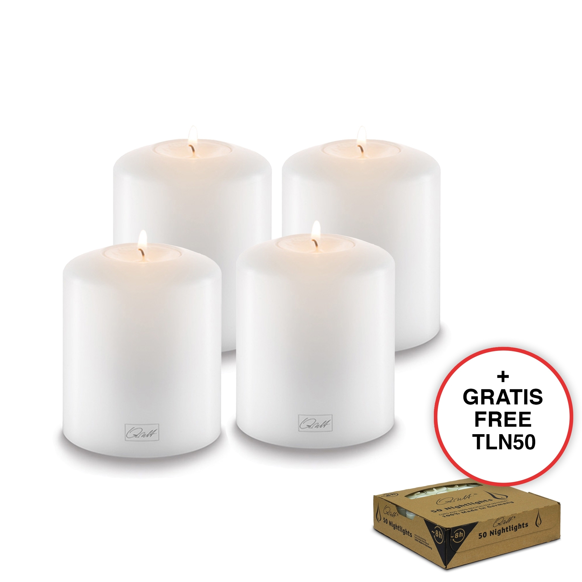 Qult Farluce Classic - Tealight Candle Holder Ø 8 cm H 9 cm - set of 4