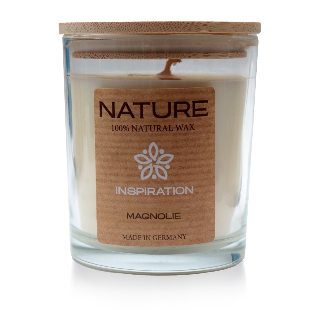 Qult Senses of Nature - INSPIRATION - Scented candles in glass incl. wooden lid - Magnolie